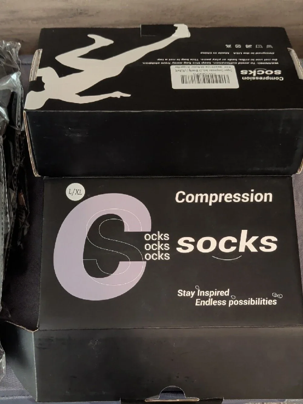 Compression Socks for Men - Black - L/XL